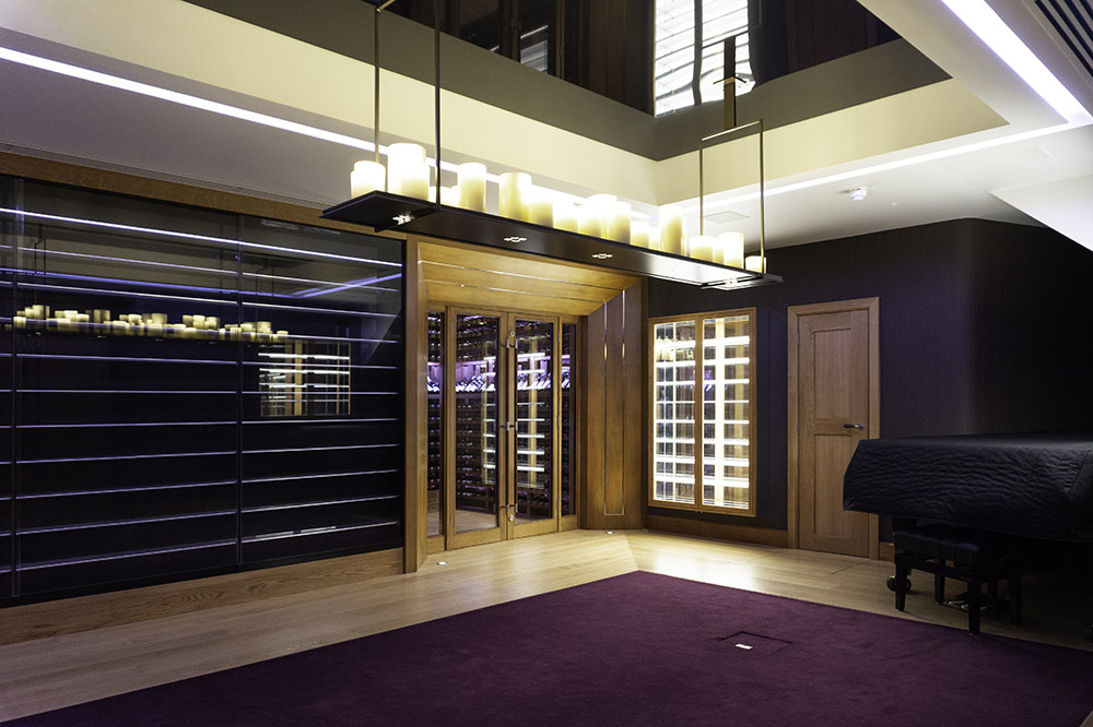 residential interior designer Sussex wine cellar