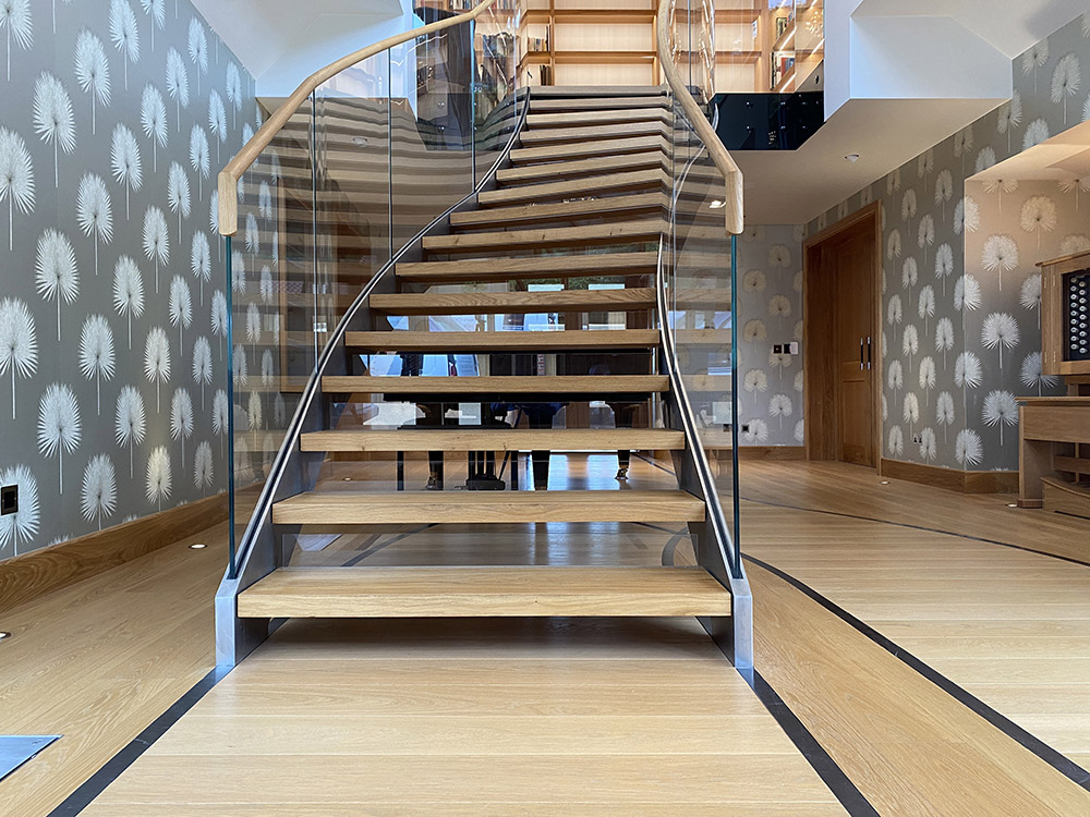 residential interior designer Sussex offset staircase