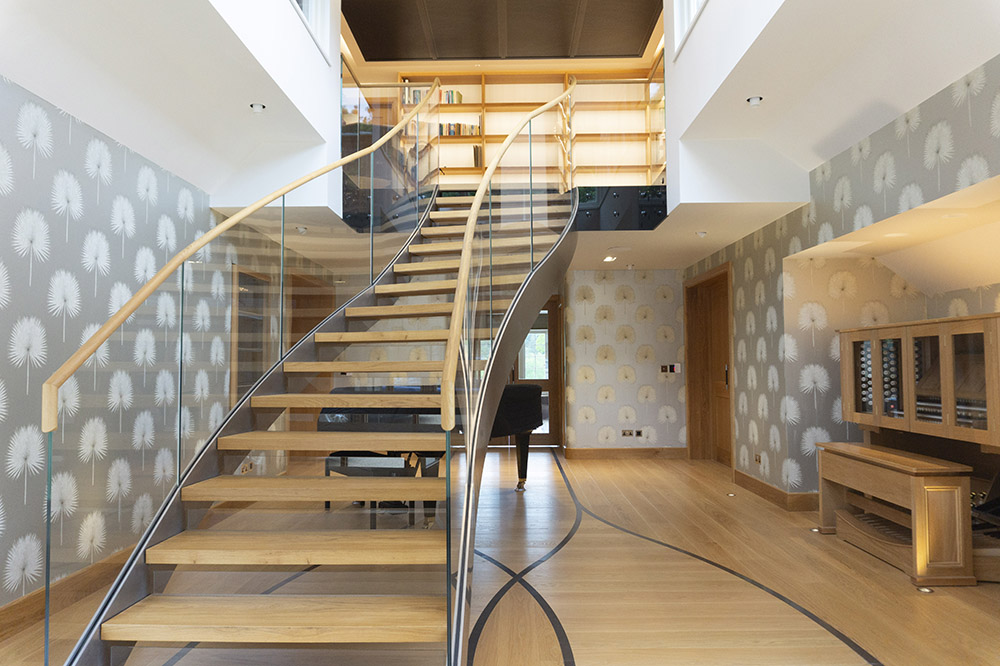 residential interior designer Sussex offset staircase
