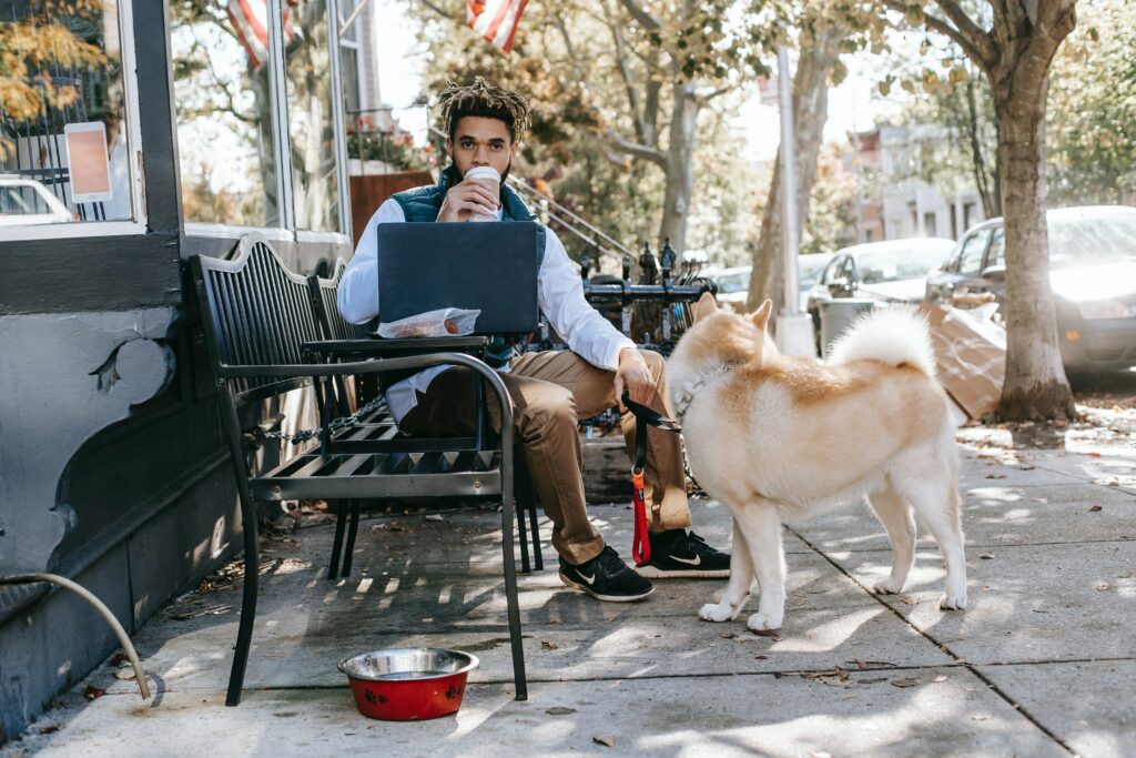 dog friendly coffee shop exterior
